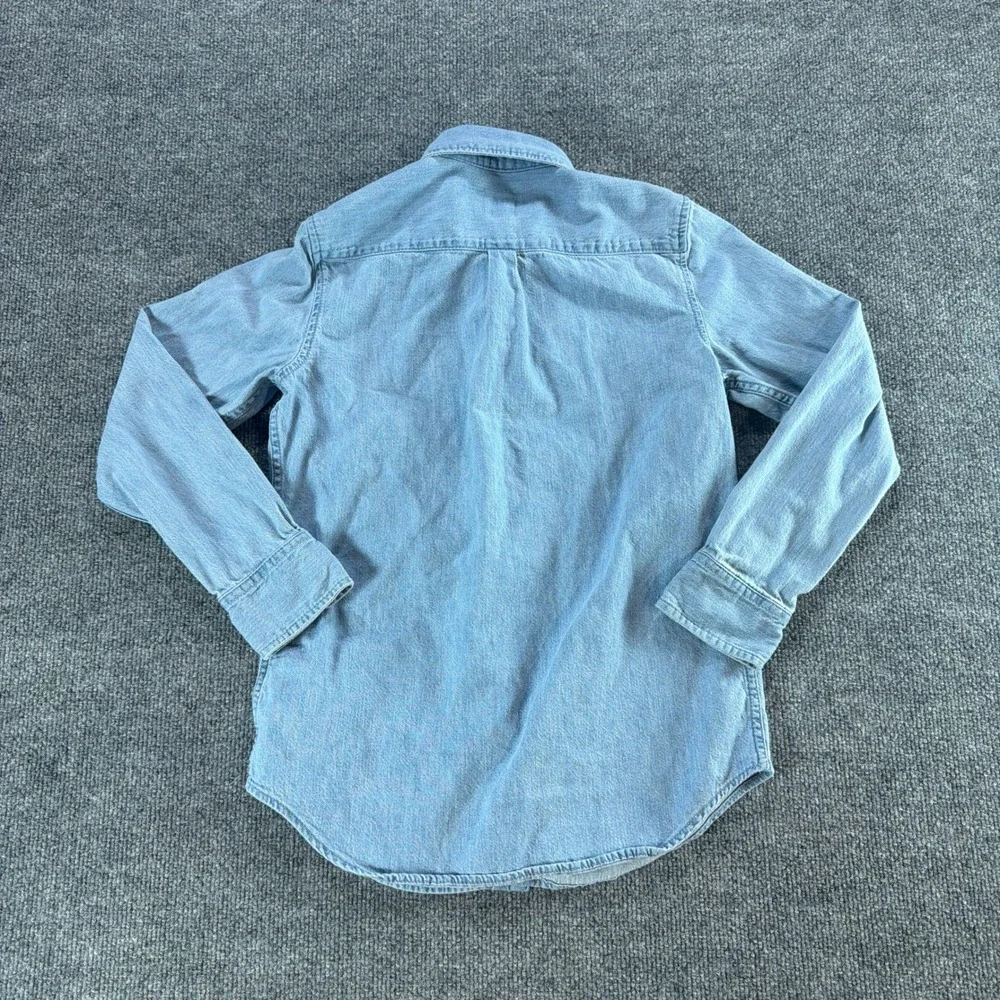 Gap Kids Denim Button Down Shirt Light Wash Blue Long Sleeve Size XL 12 Cotton